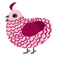 A rose and maroon chicken with a lace pattern