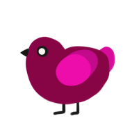 Berry, a maroon and fuchsia chicken