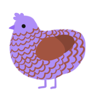 A lilac and russet chicken with a lace pattern