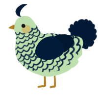 A gluppy and tumblr chicken with a lace pattern