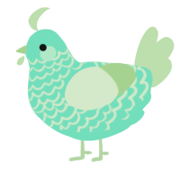 A mint and gluppy chicken with a lace pattern