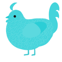 A aqua chicken with a double-lace pattern