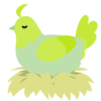 A gluppy and lime chicken with a head pattern
