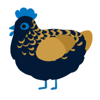 A tumblr and gold chicken with a half-lace pattern