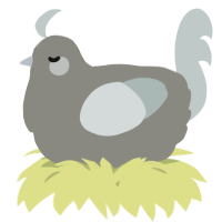 A ash and silver chicken