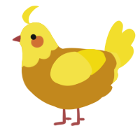 A ochre and yellow chicken with a head pattern