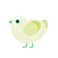 (unnamed), a white and lemon chicken with a double-lace pattern