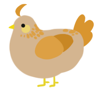 A beige and orange chicken with a neck-speckle pattern