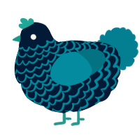 A tumblr and sea chicken with a lace pattern