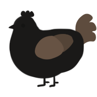 A sable and bark chicken