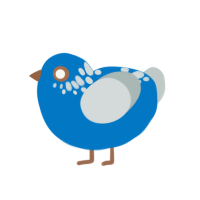 tweeter, a sapphire and silver chicken with a neck-speckle pattern