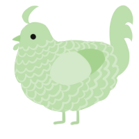 A gluppy chicken with a lace pattern