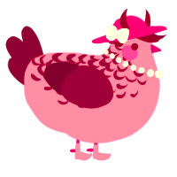 A pink and wine chicken with a half-lace pattern
