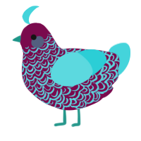 A wine and aqua chicken with a double-lace pattern