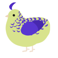 A lemon and indigo chicken with a half-lace pattern
