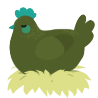 A olive chicken with a neck-speckle pattern