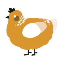A orange and cream chicken with a neck-band pattern