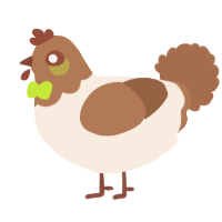 A cream and brown chicken with a head pattern