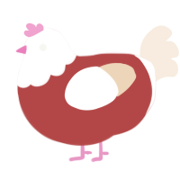 A red and cream chicken with a head pattern