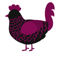 A black and wine chicken with a lace pattern