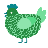 A viridian and spring chicken with a lace pattern
