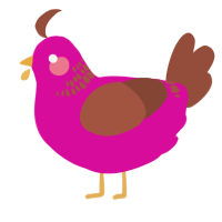 A fuchsia and russet chicken with a neck-band pattern