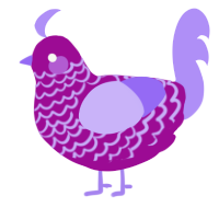 A plum and lilac chicken with a lace pattern