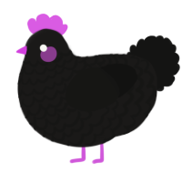A sable and black chicken with a lace pattern