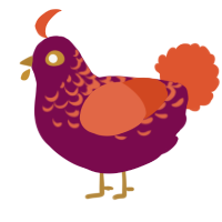 A wine and vermilion chicken with a half-lace pattern