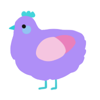 A lilac and pink chicken