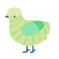 A lemon and spring chicken with a bar pattern