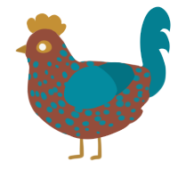A russet and sea chicken with a speckle pattern