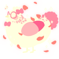 A white and pink chicken with a neck-speckle pattern