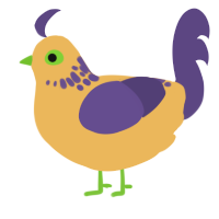 A honey and overcast chicken with a neck-speckle pattern