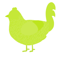 A lime chicken with a double-lace pattern