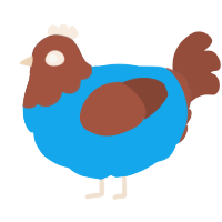 A sky and russet chicken with a head pattern