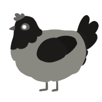 A ash and sable chicken with a head pattern