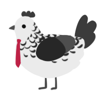 A black and silver chicken with a half-lace pattern