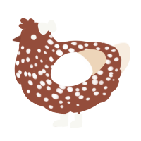 A russet and cream chicken with a speckle pattern