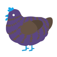 A overcast and bark chicken with a bar pattern