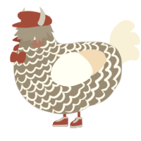 A ash and cream chicken with a lace pattern