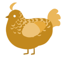 A ochre and honey chicken with a half-lace pattern