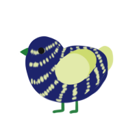 (unnamed), a navy and lemon chicken with a bar pattern