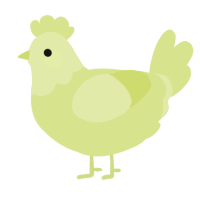 A lemon chicken with a head pattern