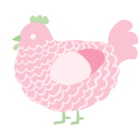 A rose chicken with a lace pattern