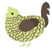 A lemon and bark chicken with a lace pattern