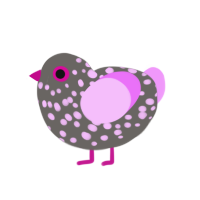 (unnamed), a grey and lavender chicken with a speckle pattern