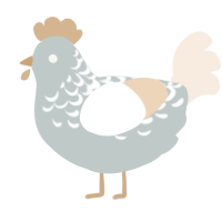 A silver and cream chicken with a half-lace pattern