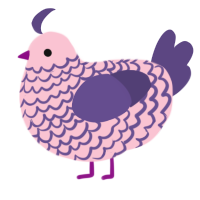 A rose and overcast chicken with a lace pattern
