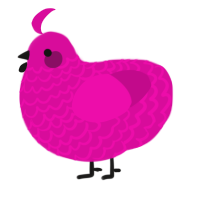 A fuchsia chicken with a lace pattern